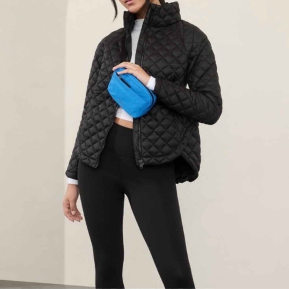 Black Quilted Featherless Puffer Jacket